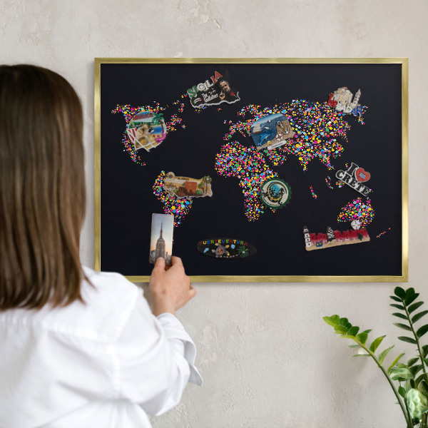 Tableau pour aimants cadre doré Carte des couleurs