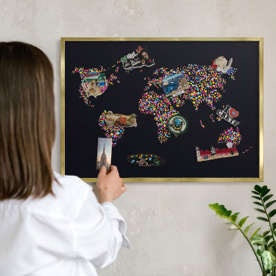 Tableau pour aimants cadre doré Carte des couleurs