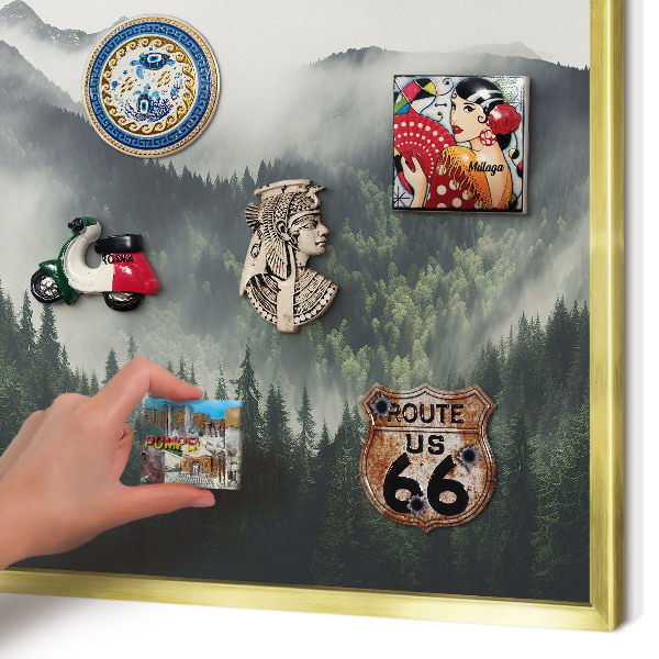 Tableau pour aimants cadre doré Montagnes vertes
