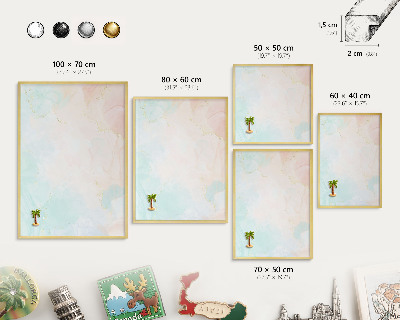 Tableau magnétique avec cadre de couleur dorée Élégance pastel