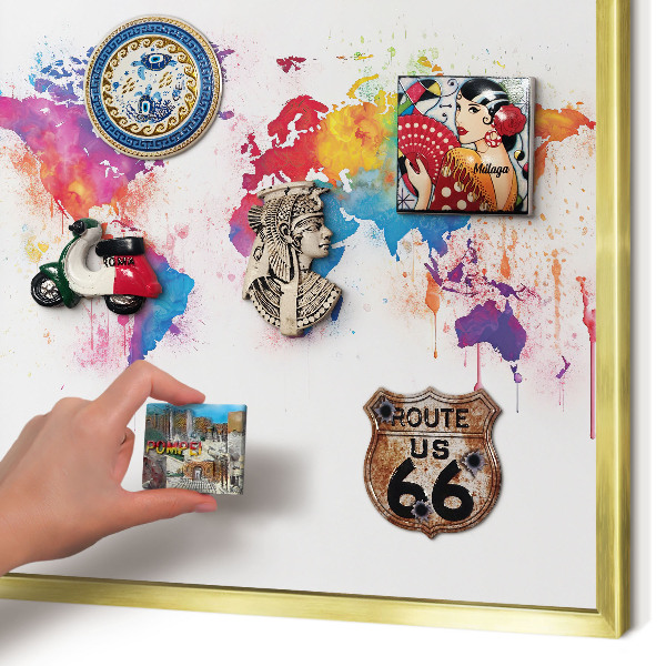 Tableau pour aimants cadre doré Carte des couleurs