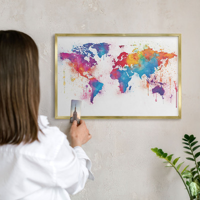 Tableau pour aimants cadre doré Carte des couleurs