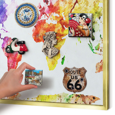 Tableau magnétique avec cadre de couleur dorée Carte des couleurs