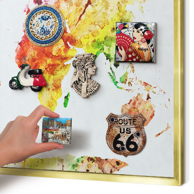 Tableau magnétique avec cadre de couleur dorée Carte des couleurs