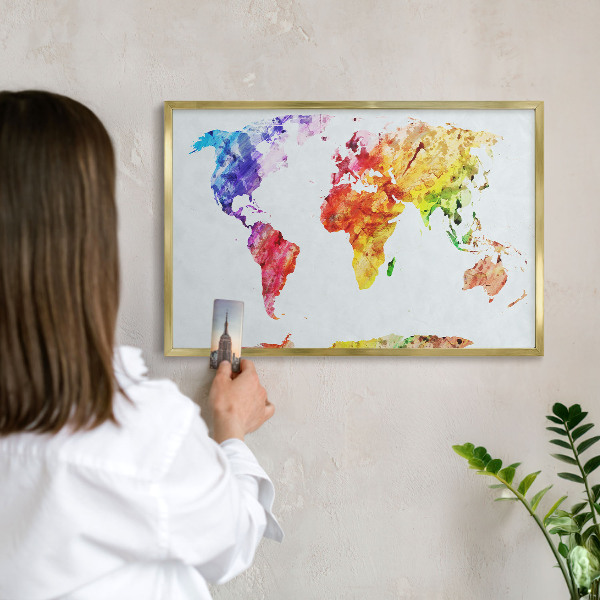 Tableau magnétique avec cadre de couleur dorée Carte des couleurs