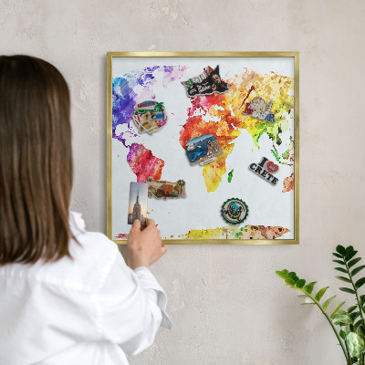 Tableau magnétique avec cadre de couleur dorée Carte des couleurs