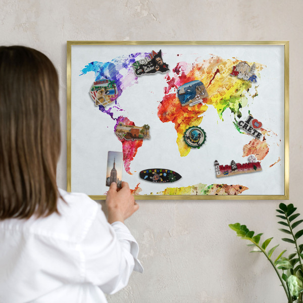 Tableau magnétique avec cadre de couleur dorée Carte des couleurs
