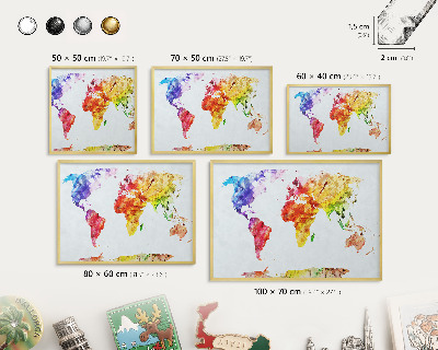 Tableau magnétique avec cadre de couleur dorée Carte des couleurs