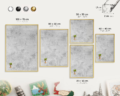 Tableau pour aimants cadre doré Béton brut