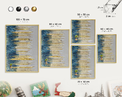 Tableau pour aimants cadre doré Forêt abstraite