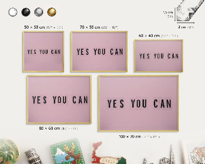 Tableau magnétique avec cadre de couleur dorée De la motivation au quotidien