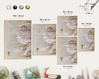 Tableau pour aimants cadre doré La nature des feuilles