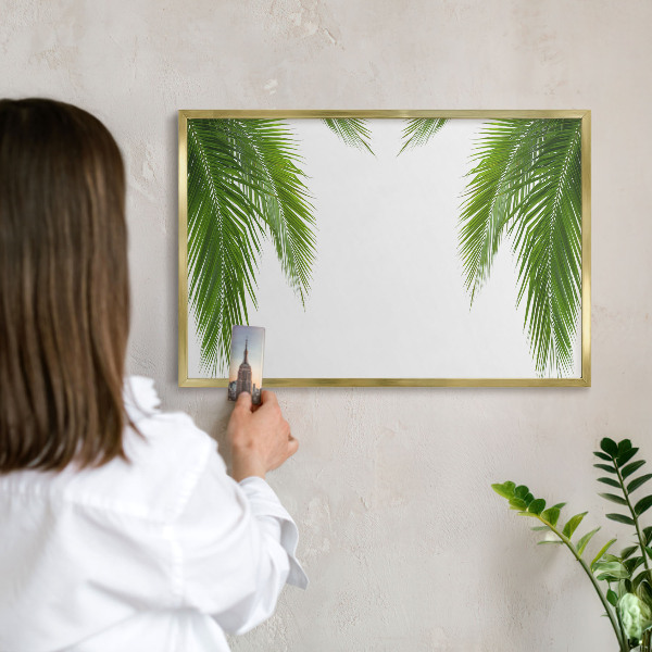 Tableau magnétique avec cadre de couleur dorée Nature exotique