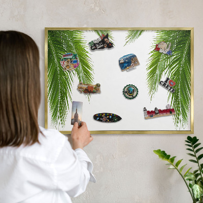 Tableau magnétique avec cadre de couleur dorée Nature exotique