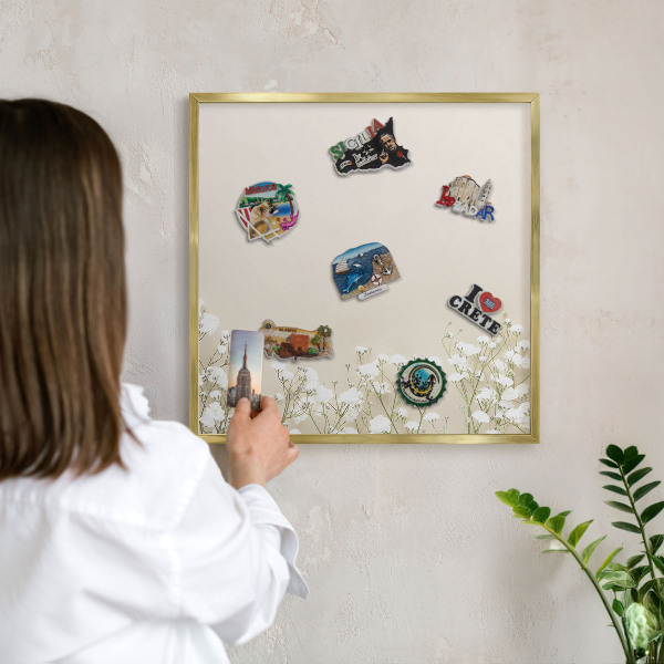 Tableau pour aimants cadre doré Nature subtile