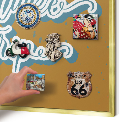 Tableau pour aimants cadre doré Voyage de rêve