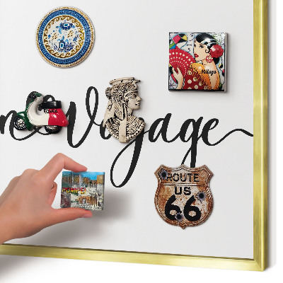 Tableau pour aimants cadre doré Bon voyage