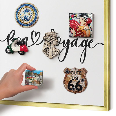 Tableau pour aimants cadre doré Bon voyage