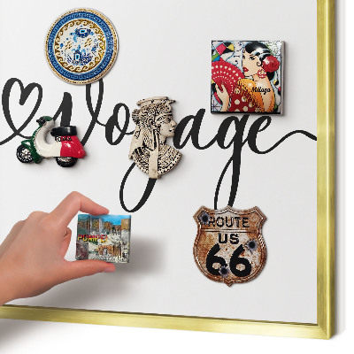 Tableau pour aimants cadre doré Bon voyage