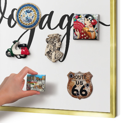 Tableau pour aimants cadre doré Bon voyage
