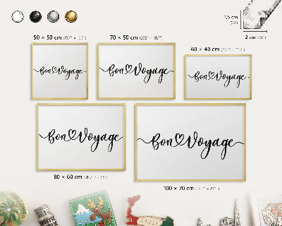 Tableau pour aimants cadre doré Bon voyage