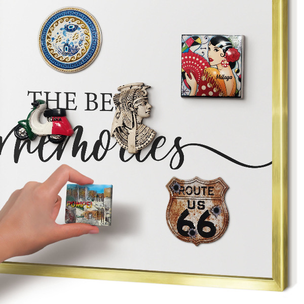 Tableau pour aimants cadre doré Des souvenirs inspirants