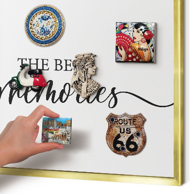 Tableau pour aimants cadre doré Des souvenirs inspirants