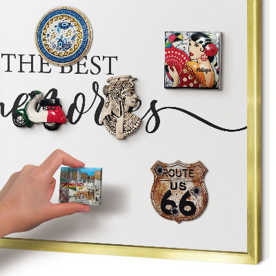 Tableau pour aimants cadre doré Des souvenirs inspirants