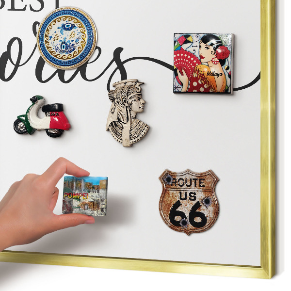 Tableau pour aimants cadre doré Des souvenirs inspirants