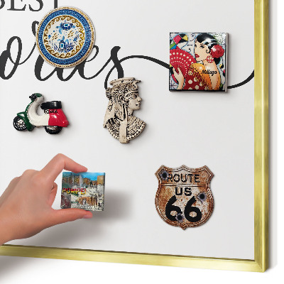Tableau pour aimants cadre doré Des souvenirs inspirants