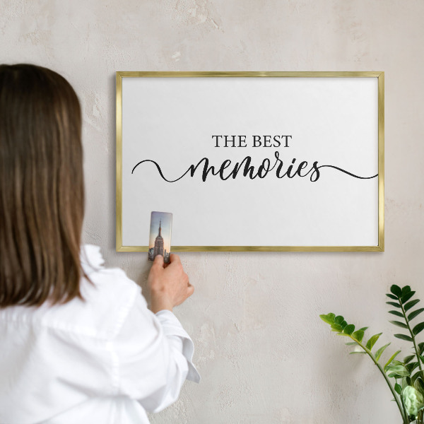 Tableau pour aimants cadre doré Des souvenirs inspirants