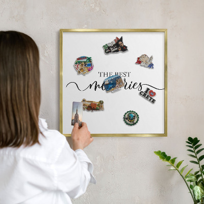 Tableau pour aimants cadre doré Des souvenirs inspirants