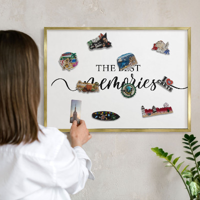 Tableau pour aimants cadre doré Des souvenirs inspirants