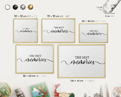 Tableau pour aimants cadre doré Des souvenirs inspirants