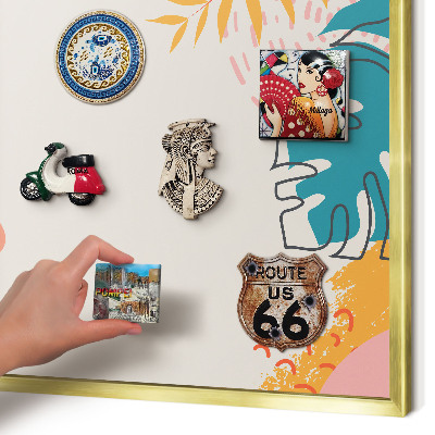 Tableau magnétique avec cadre de couleur dorée Nature moderne