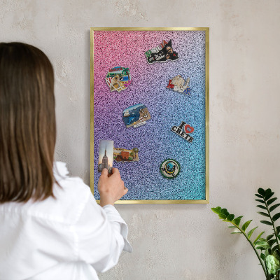Tableau pour aimants cadre doré Dégradé coloré
