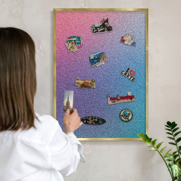 Tableau pour aimants cadre doré Dégradé coloré