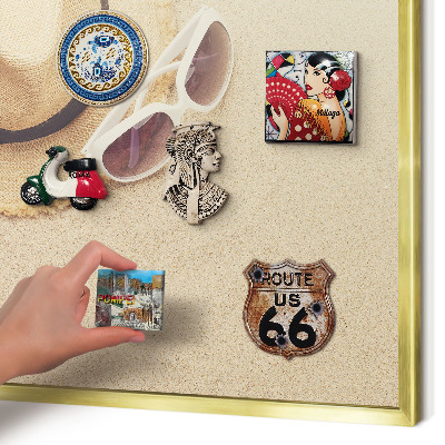 Tableau pour aimants cadre doré Plage d'été