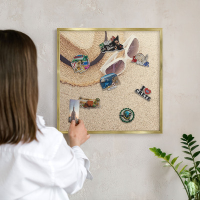 Tableau pour aimants cadre doré Plage d'été