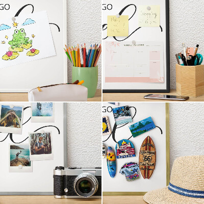 Tableau pour aimants cadre doré Voyageons ensemble