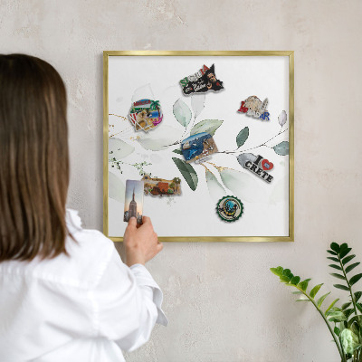 Tableau pour aimants cadre doré Élégance botanique