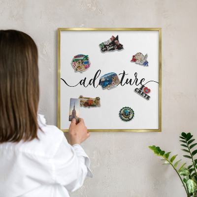 Tableau pour aimants cadre doré Aventure écrite