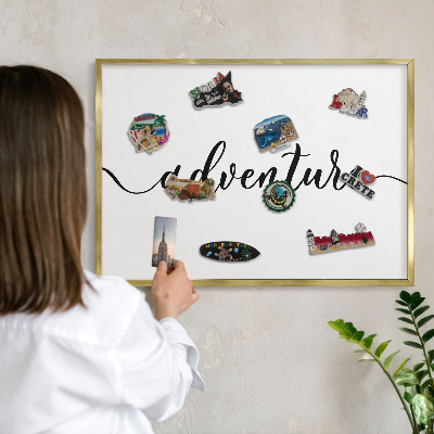 Tableau pour aimants cadre doré Aventure écrite