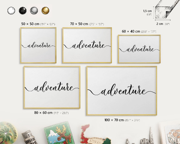 Tableau pour aimants cadre doré Aventure écrite