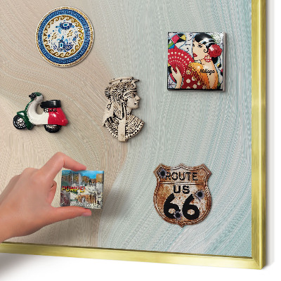Tableau magnétique avec cadre de couleur dorée Tourbillon pastel