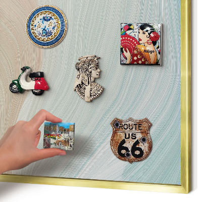 Tableau magnétique avec cadre de couleur dorée Tourbillon pastel