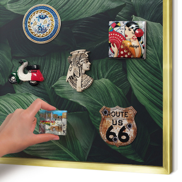Tableau pour aimants cadre doré La verdure de la nature