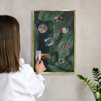 Tableau pour aimants cadre doré La verdure de la nature