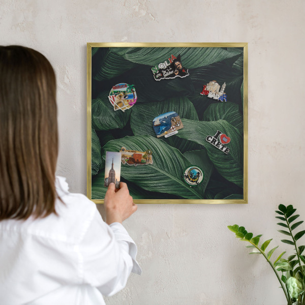 Tableau pour aimants cadre doré La verdure de la nature