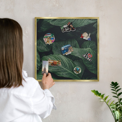 Tableau pour aimants cadre doré La verdure de la nature